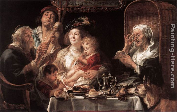 As the Old Sang the Young Play Pipes painting - Jacob Jordaens As the Old Sang the Young Play Pipes art painting